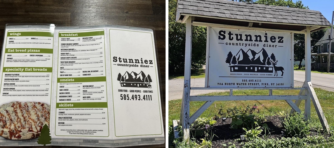 Stunniez Countryside Diner Menu
