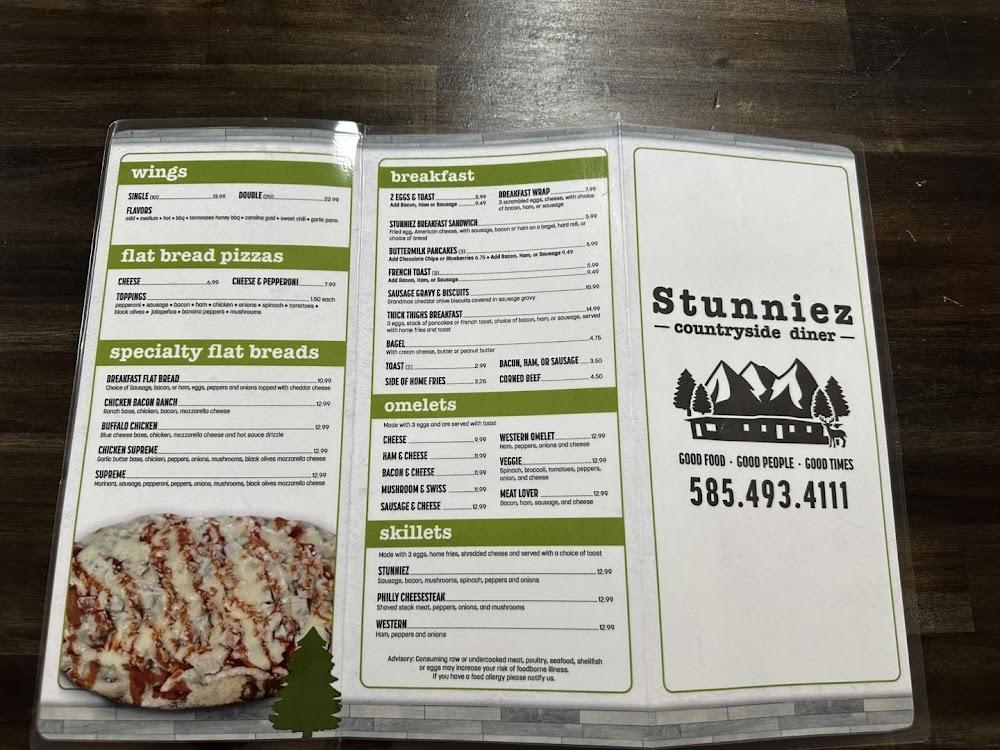 Stunniez Countryside Diner Menu image 2